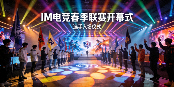 IM电竞春季联赛开幕式盛况 - 选手入场仪式与舞台灯光效果