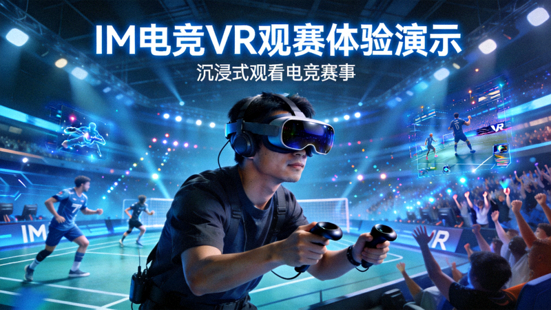 IM电竞VR观赛体验演示 - 用户佩戴VR设备沉浸式观看电竞赛事